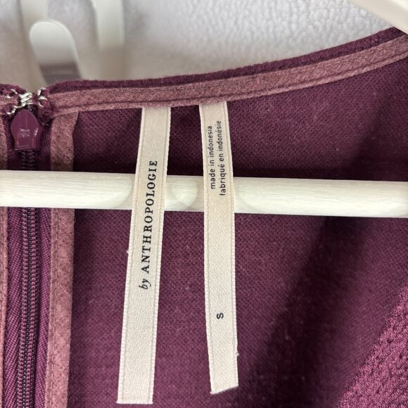 Anthropologie Jumpsuit Size Small 3/4 Sleeve Ponte Sutton Berry Purple - Picture 4 of 10